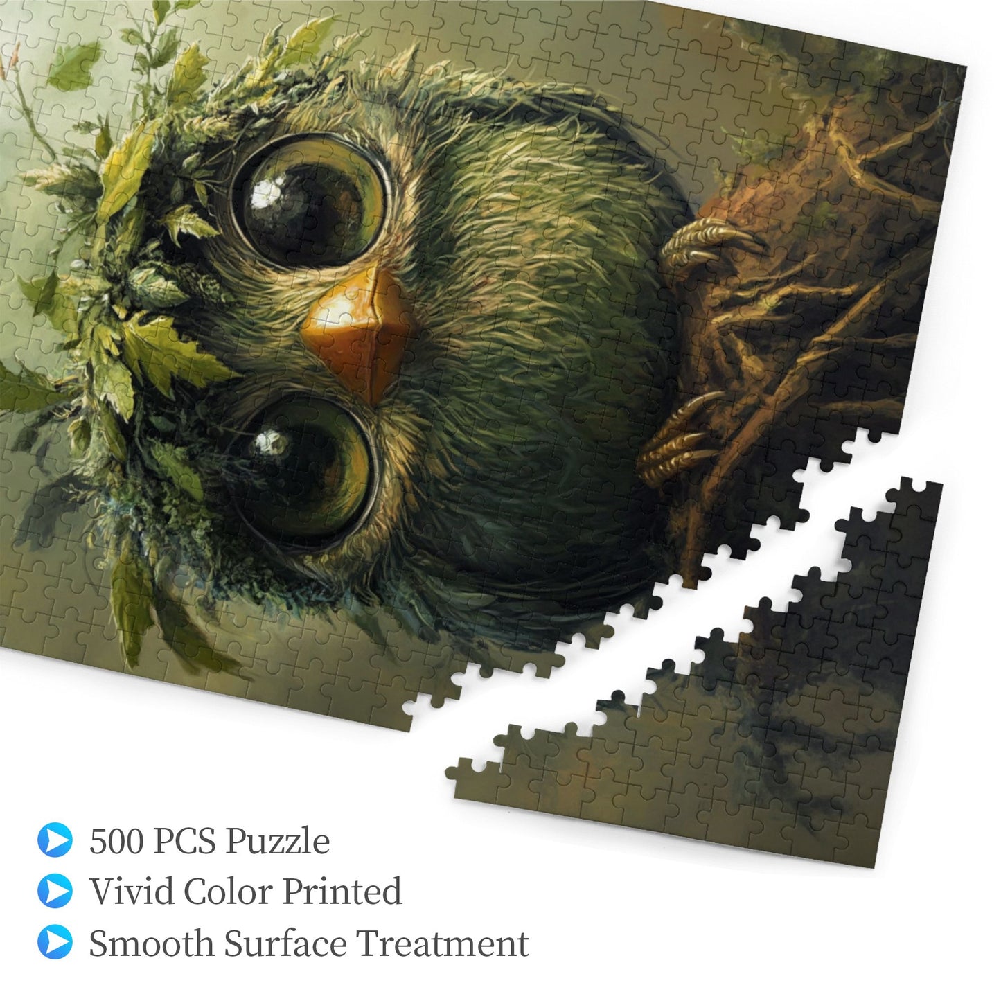 Forest Adorable Bird Jigsaw Puzzle - 500-Piece Unique Artistic Puzzle
