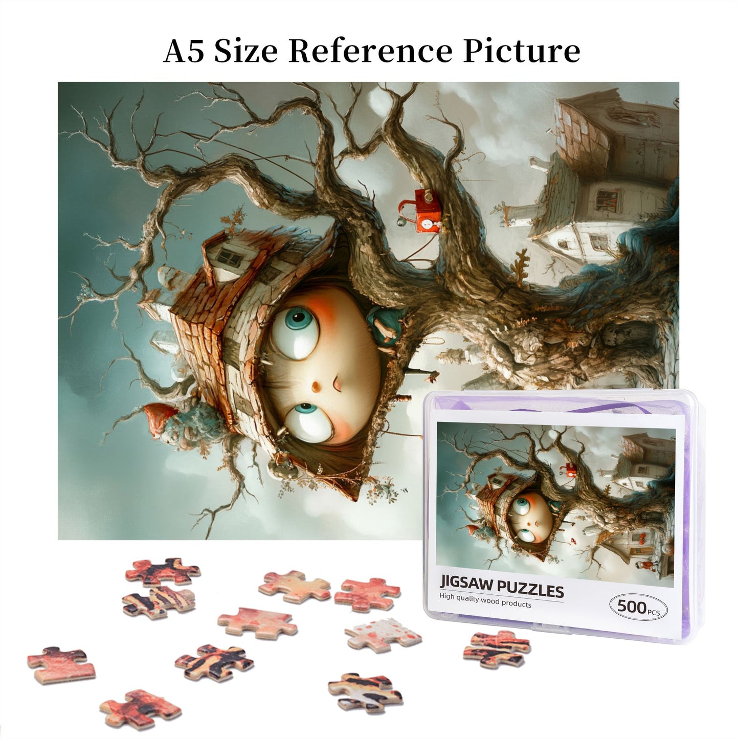 Fairytale Treehouse Jigsaw Puzzle - 500-Piece Creative Artistic Puzzle