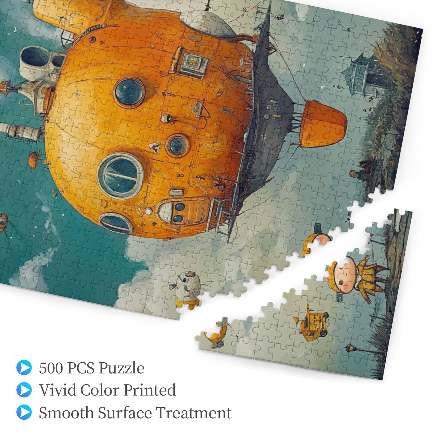 Fantasy Aircraft Jigsaw Puzzle - 500-Piece Artistic Creation Puzzle, Explore the Wonders of the Sky