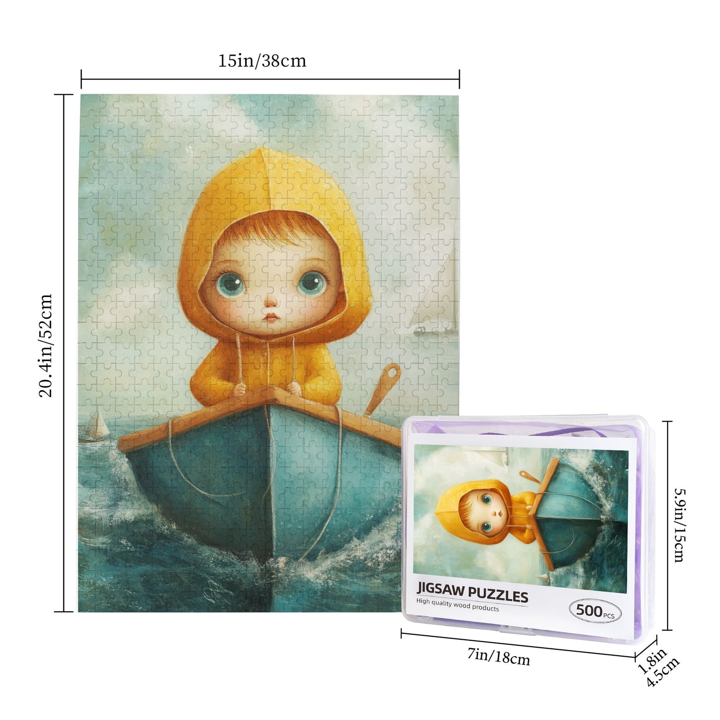 Yellow Hooded Sailor Puzzle - 500-Piece Therapeutic Art Illustration Puzzle