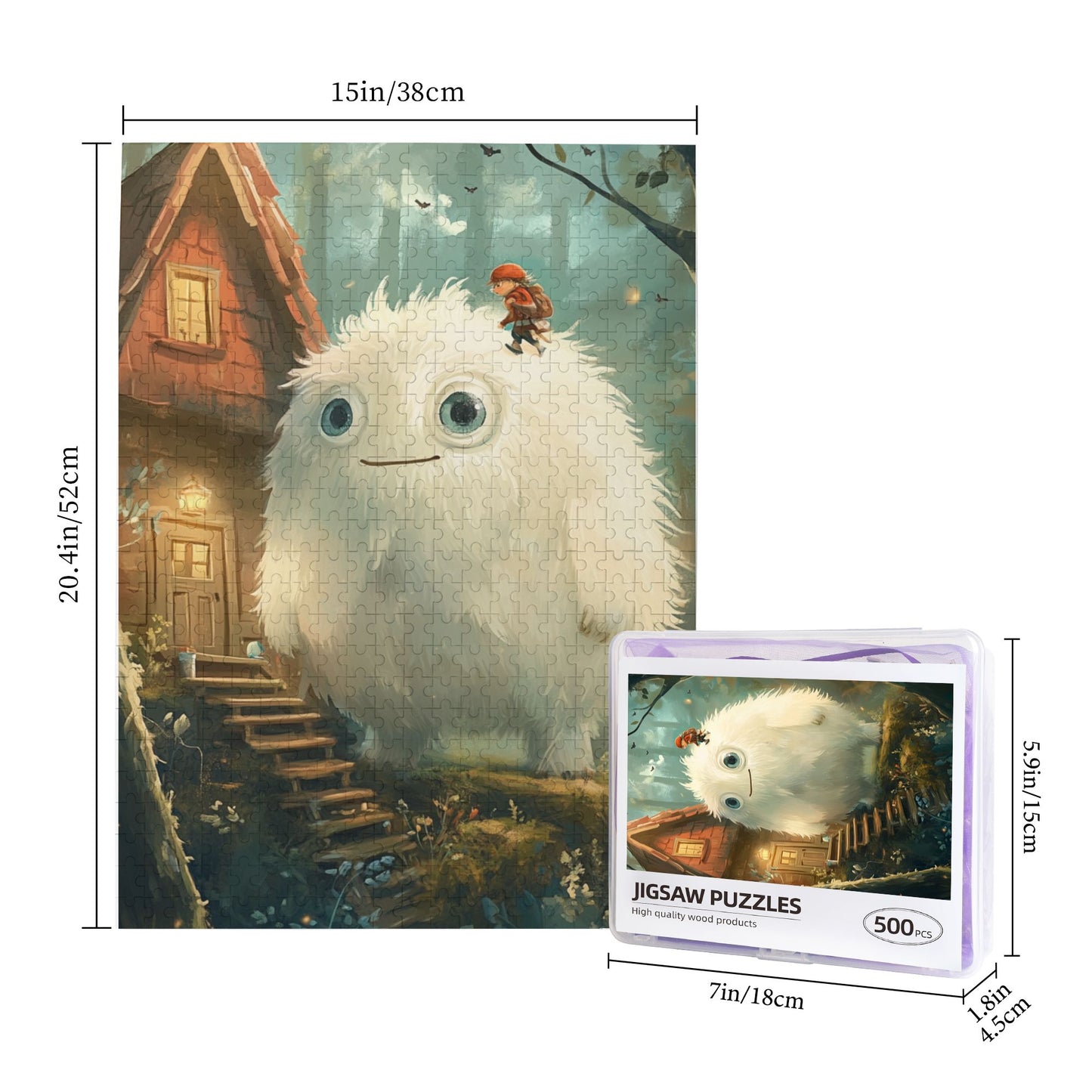 Warm Forest Companion Puzzle - 500-Piece Therapeutic Fantasy Illustration Puzzle