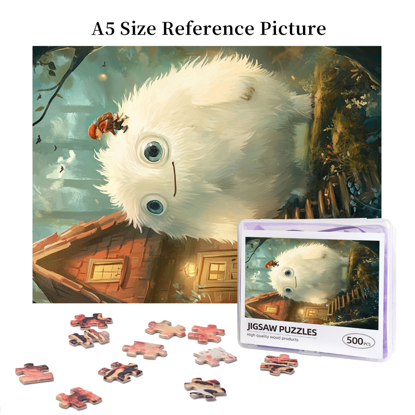 Warm Forest Companion Puzzle - 500-Piece Therapeutic Fantasy Illustration Puzzle